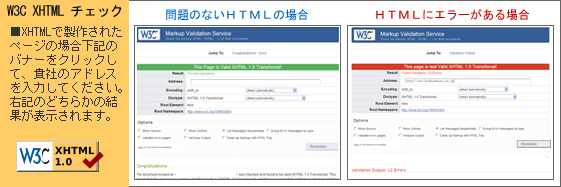 W3C　XHTMLチェック