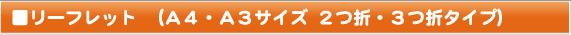 リーフレット(A4・A3サイズ2つ折・3つ折タイプ)