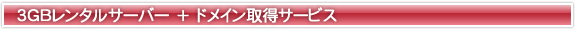 3GBレンタルサーバー+ドメイン取得サービス